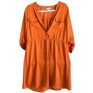 H&M 3/4 Tab Sleeve Drawstring Dress, Size 12.